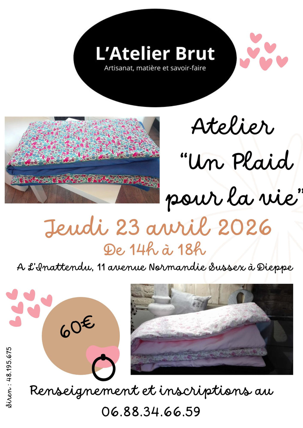 Atelier Trousseau de Bébé : le Plaid pour la Vie