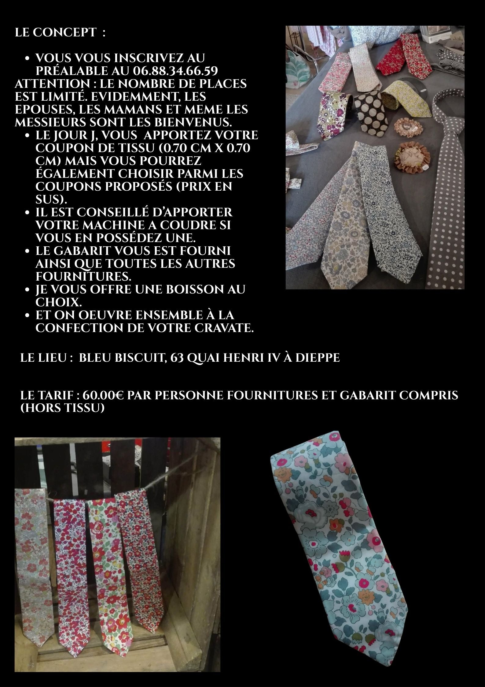 Atelier "Je couds la Cravate de Papa"