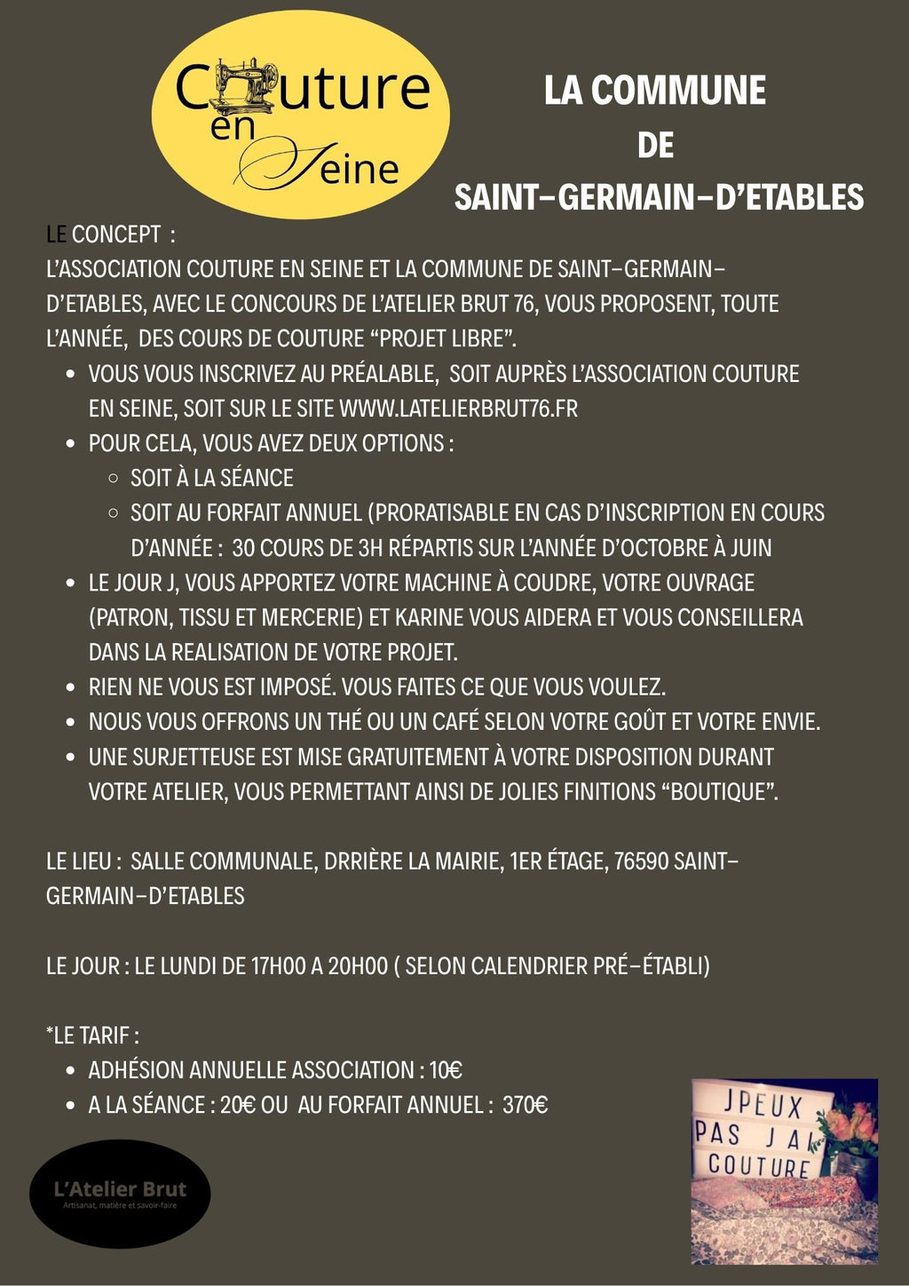 Atelier Couture : Projet libre