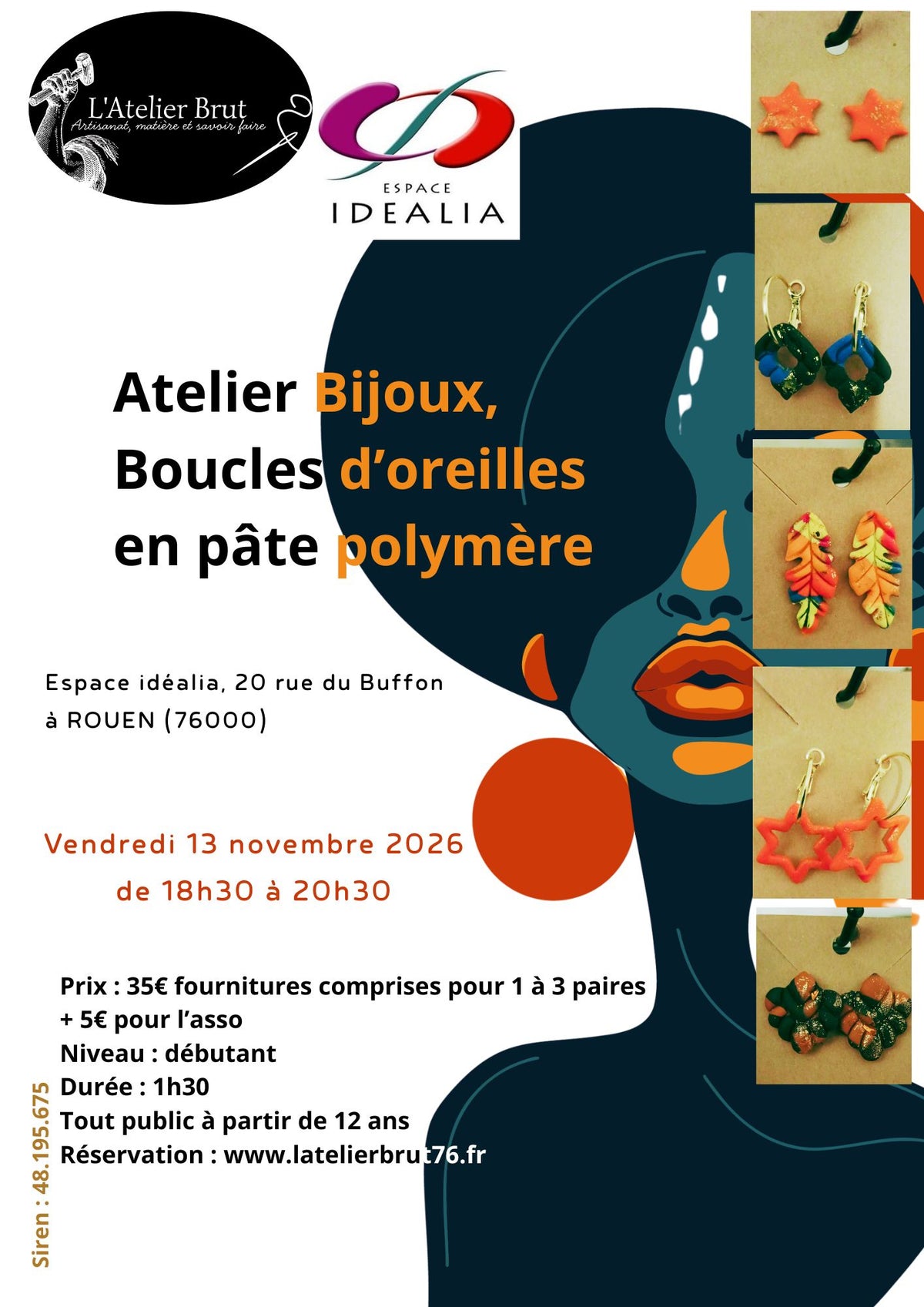 Atelier Bijoux - Boucles d'oreille en Pâte polymère