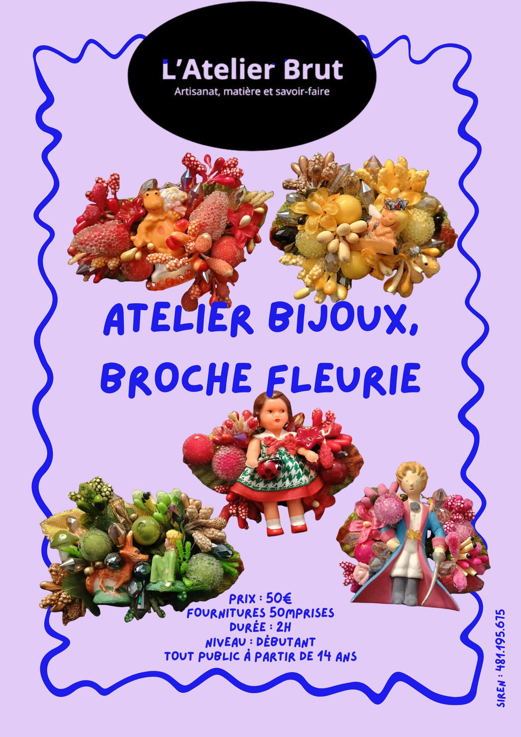 Atelier Bijoux -  Broche fleurie