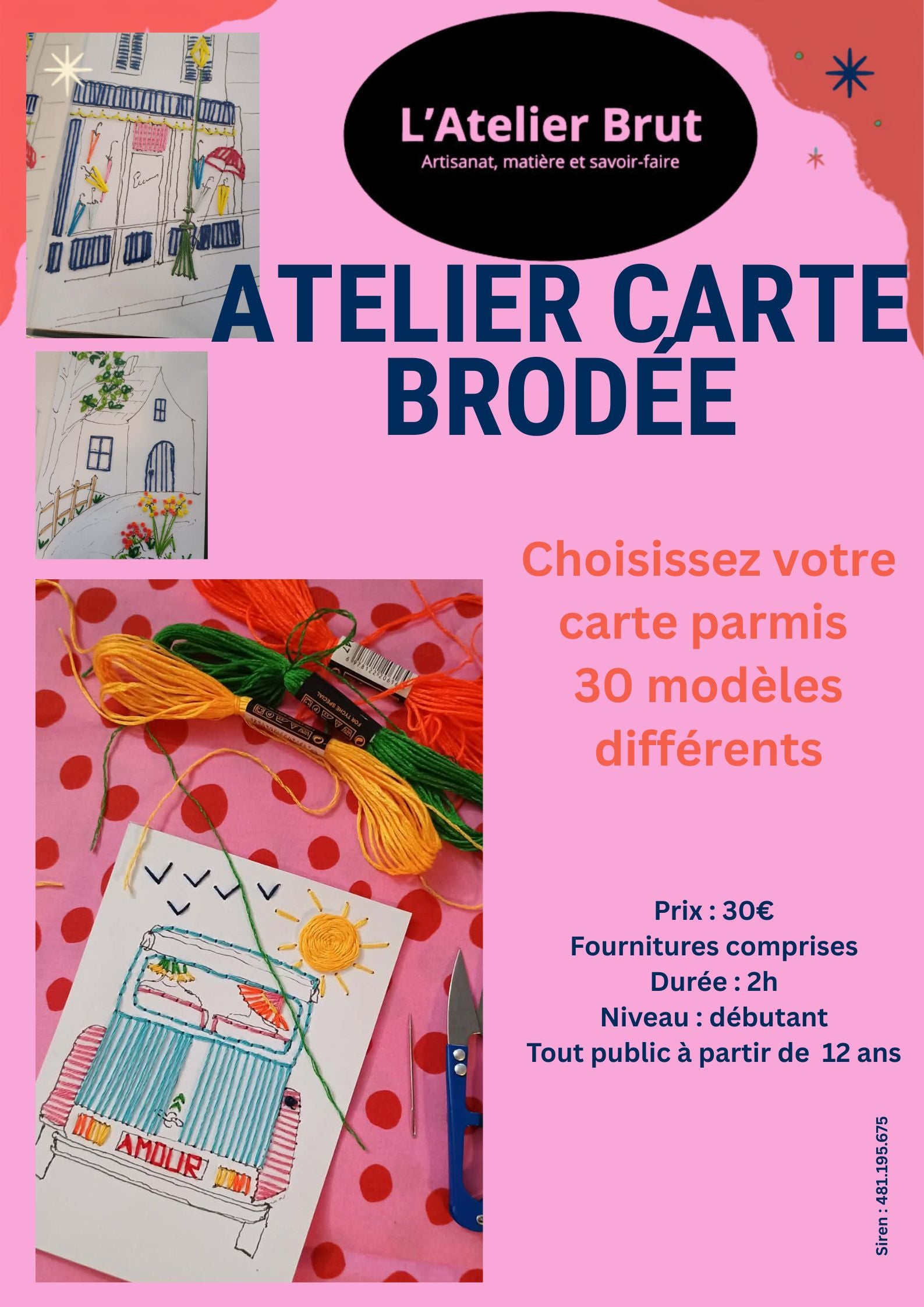 Atelier Broderie sur Carte