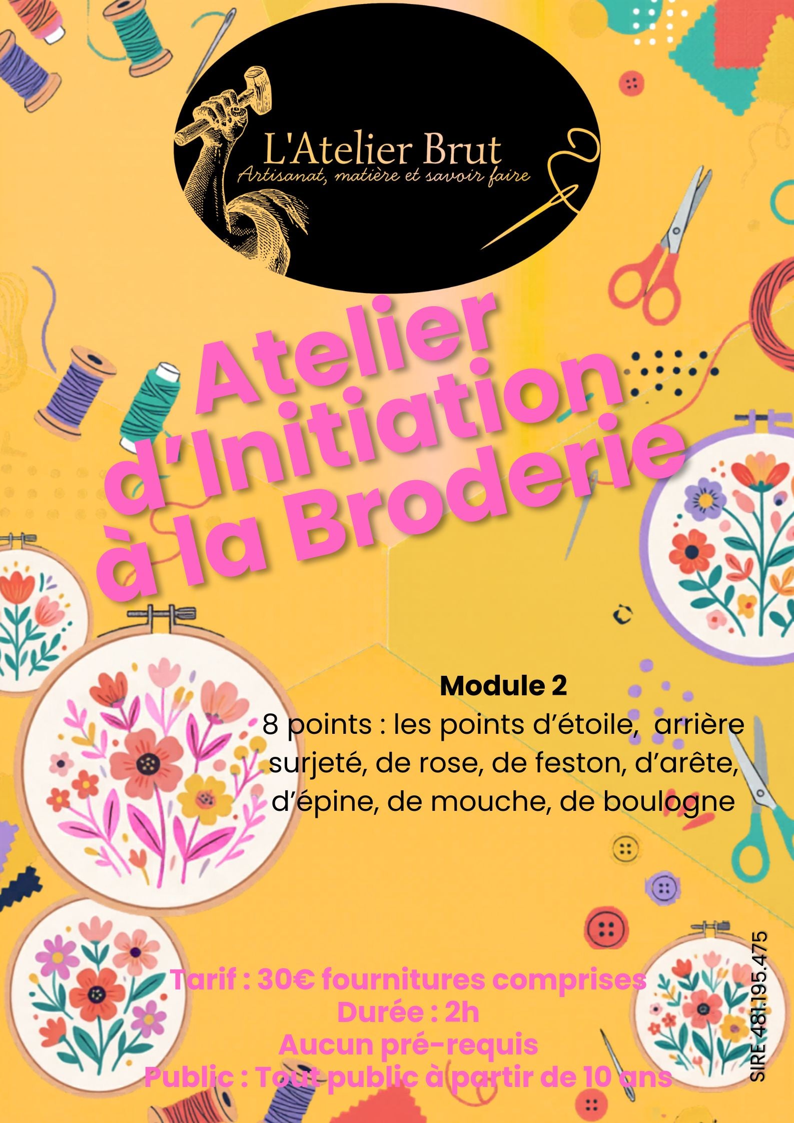 Atelier Broderie - Initiation Module 2