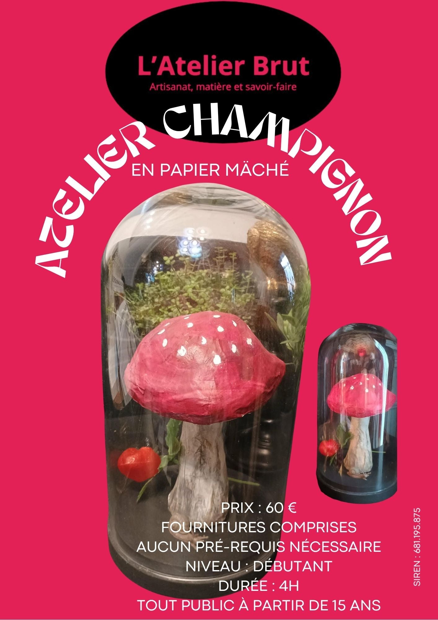 Atelier Champignon en papier mâché