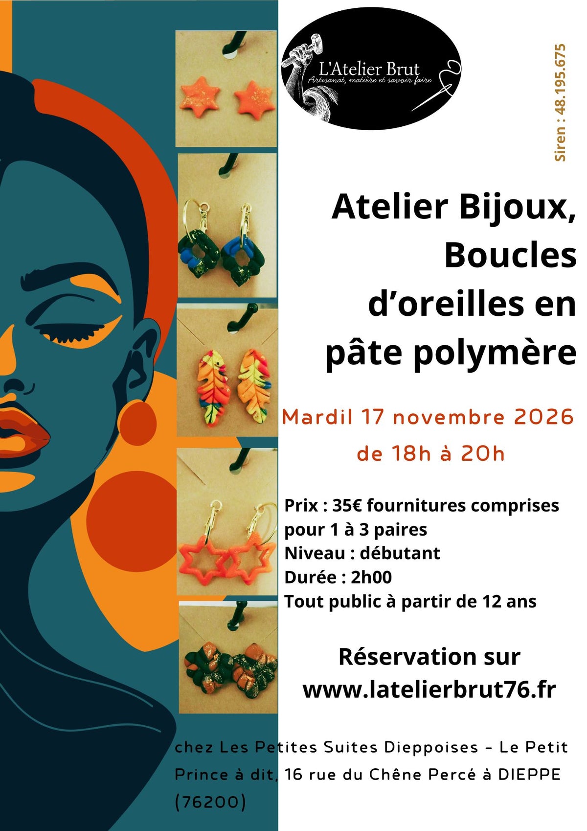 Atelier Bijoux - Boucles d'oreille en Pâte polymère