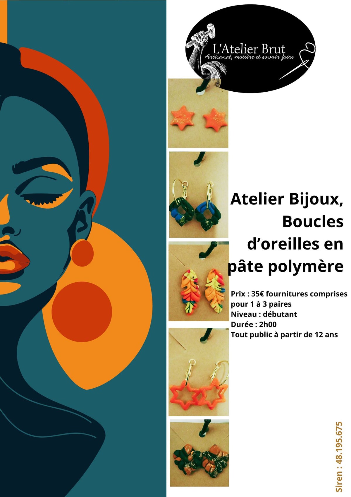Atelier Bijoux - Boucles d'oreille en Pâte polymère