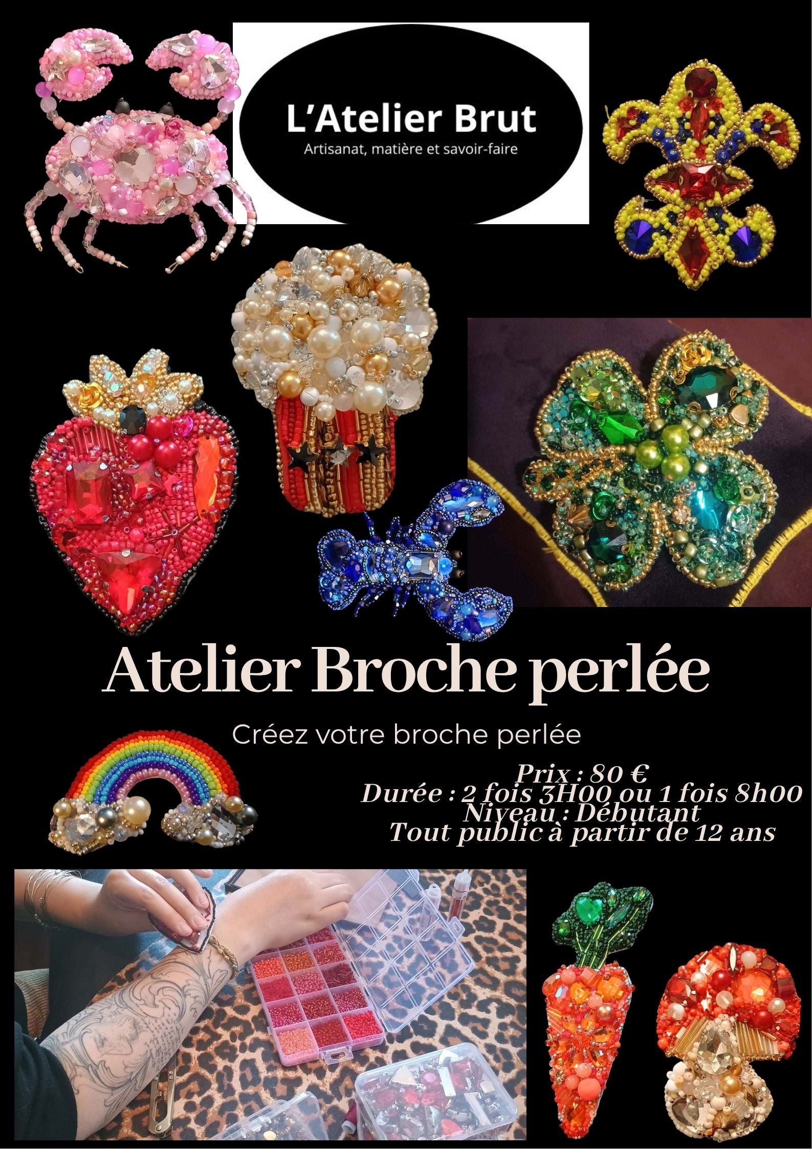 Atelier Bijoux -  Broche perlée
