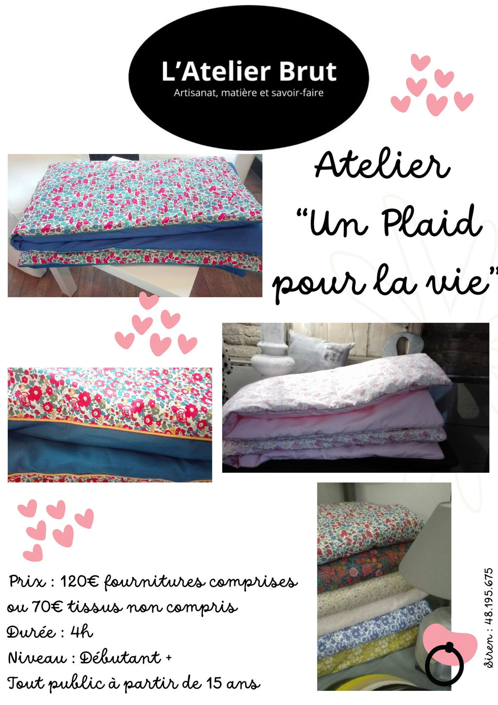 Atelier Couture : Trousseau de Bébé - un Plaid pour la Vie