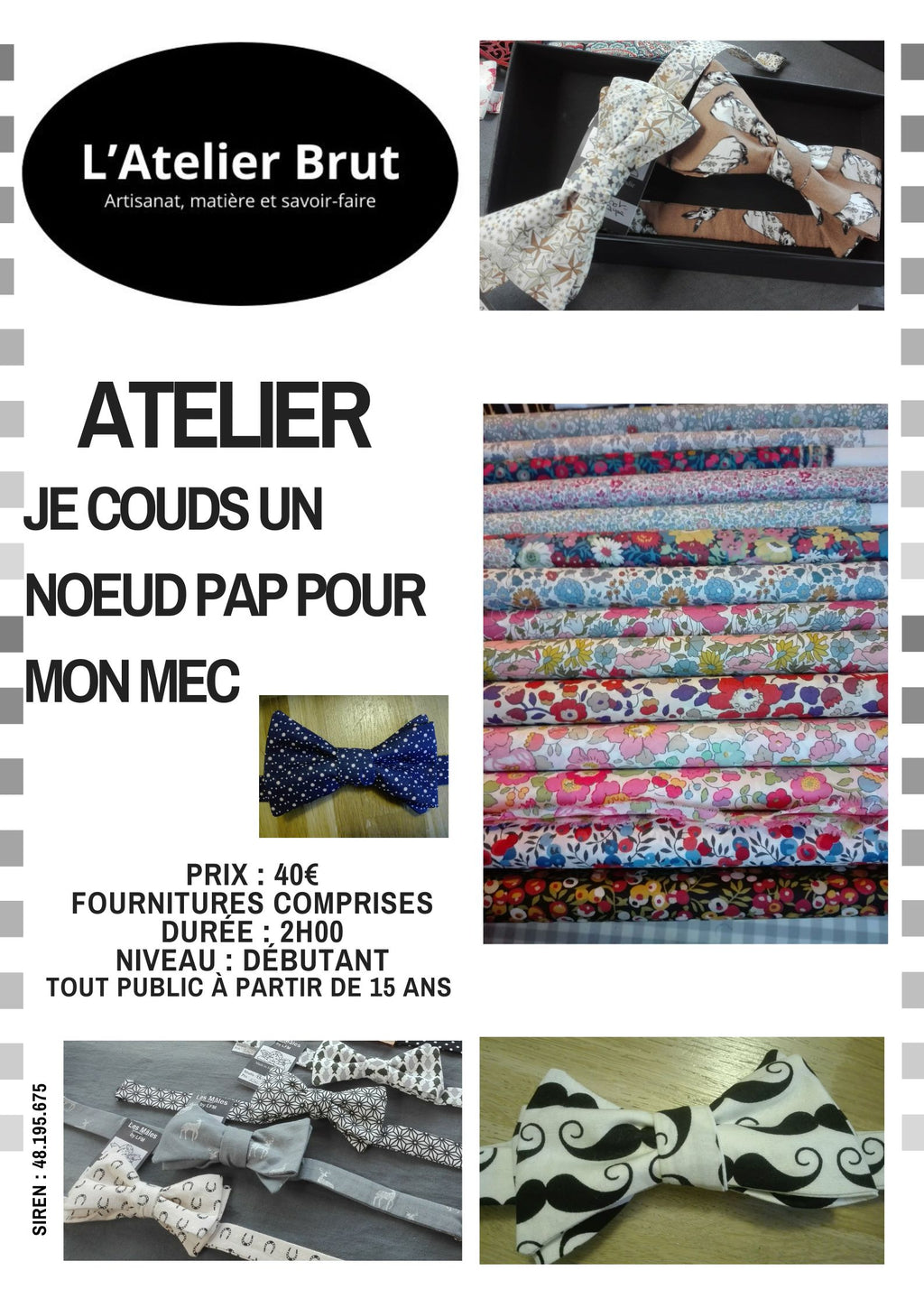 Atelier Couture :  un Noeud Pap pour mon Mec