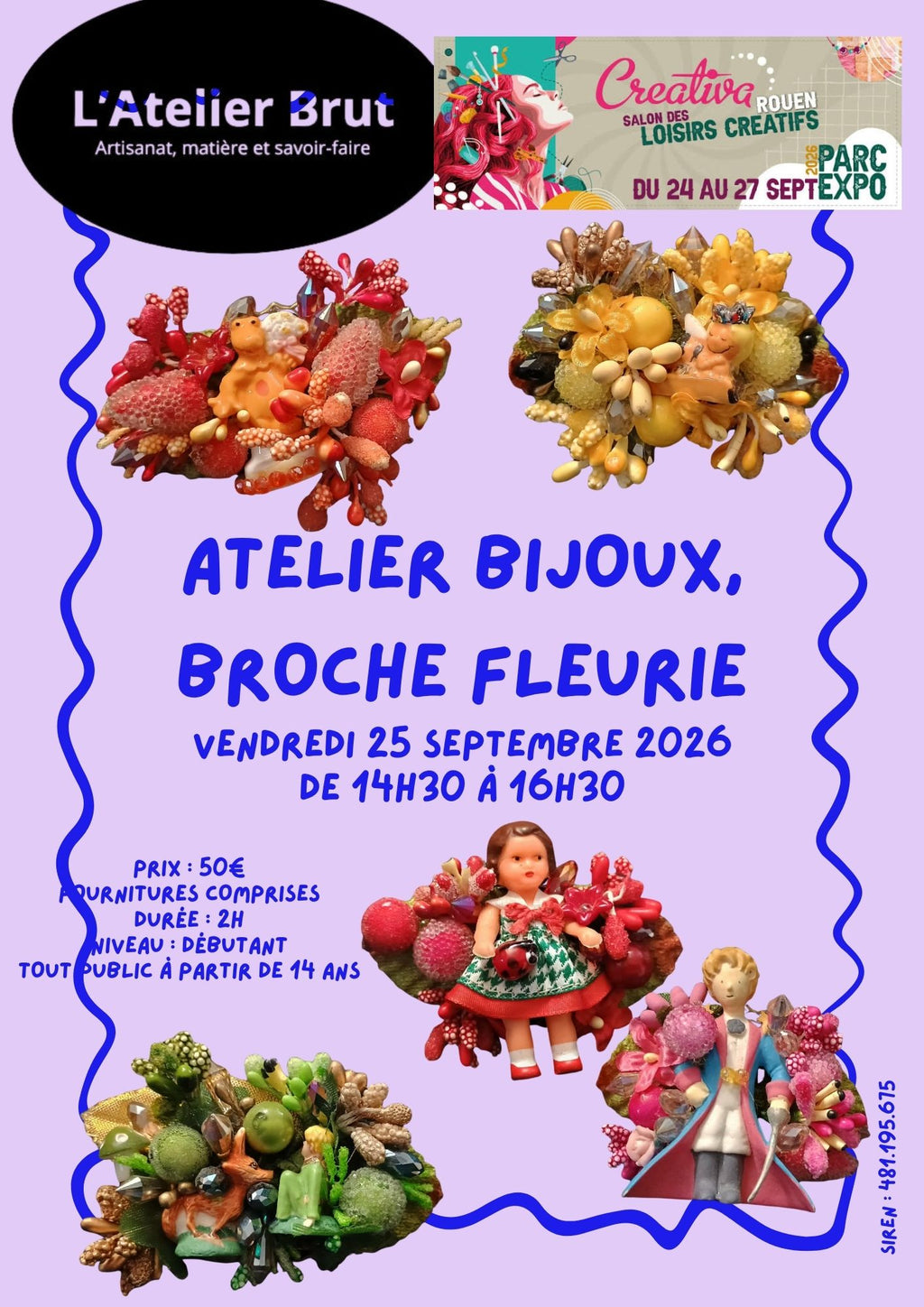 Atelier Bijoux -  Broche fleurie