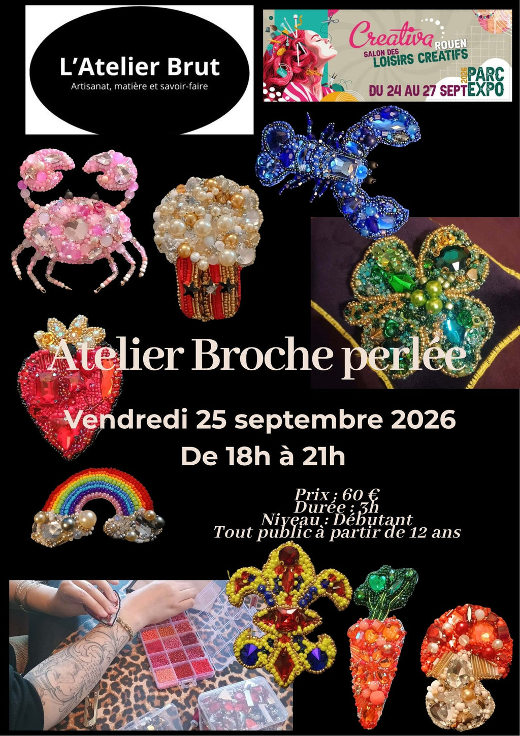 Atelier Bijoux -  Broche perlée