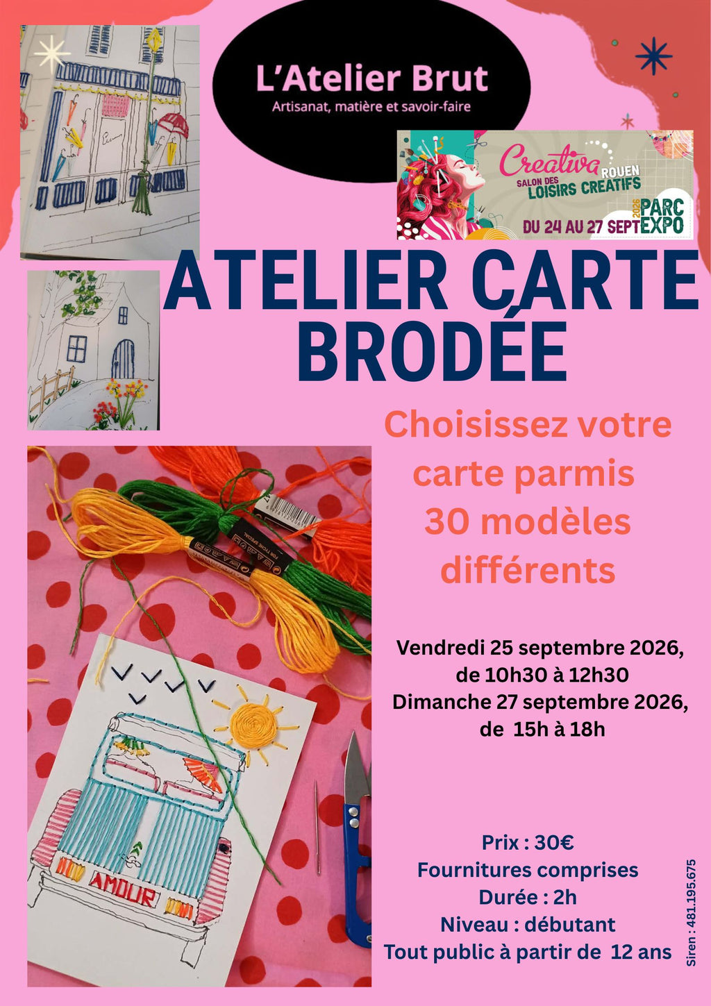 Atelier Broderie sur Carte