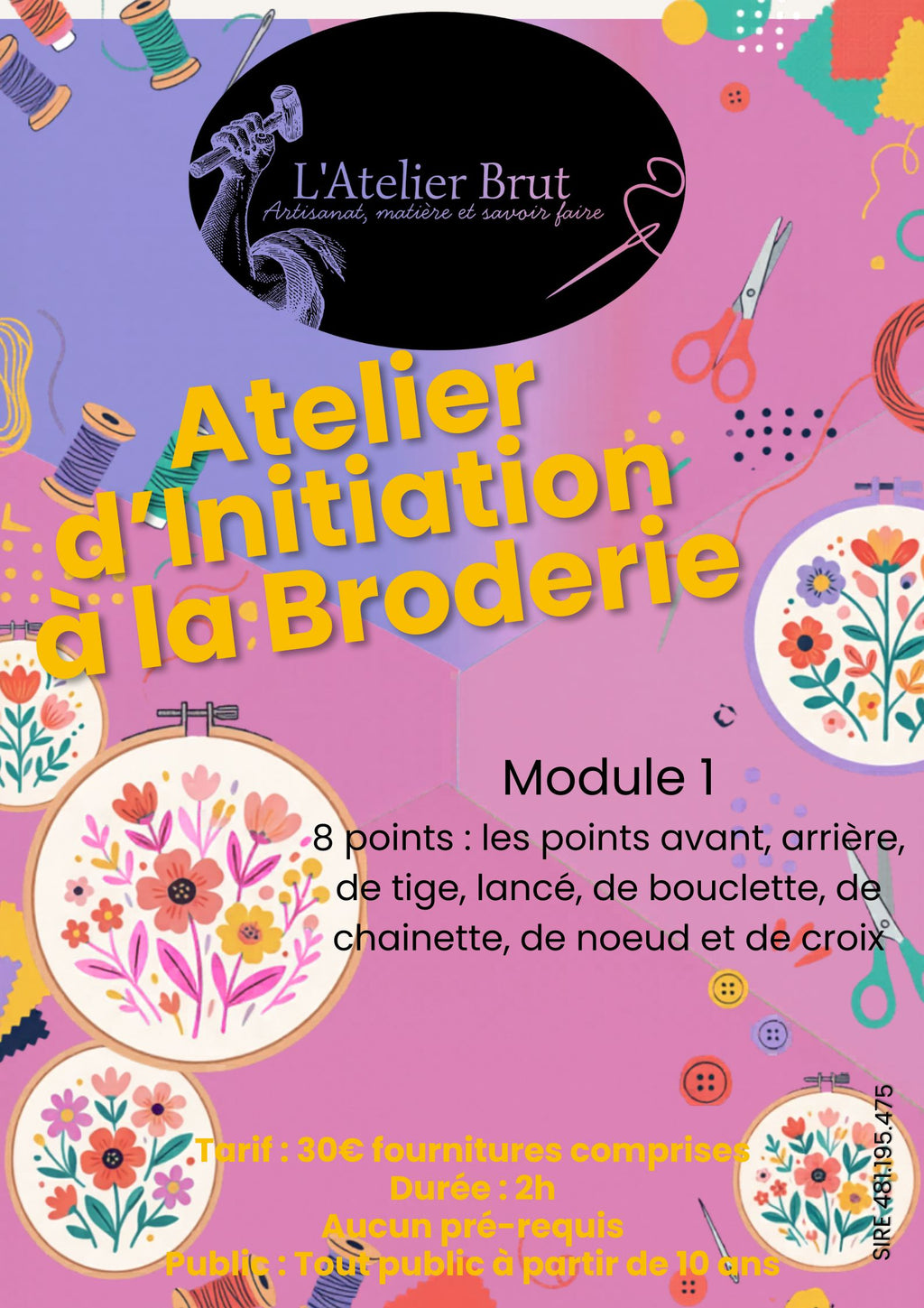 Atelier Broderie - Initiation Module 1