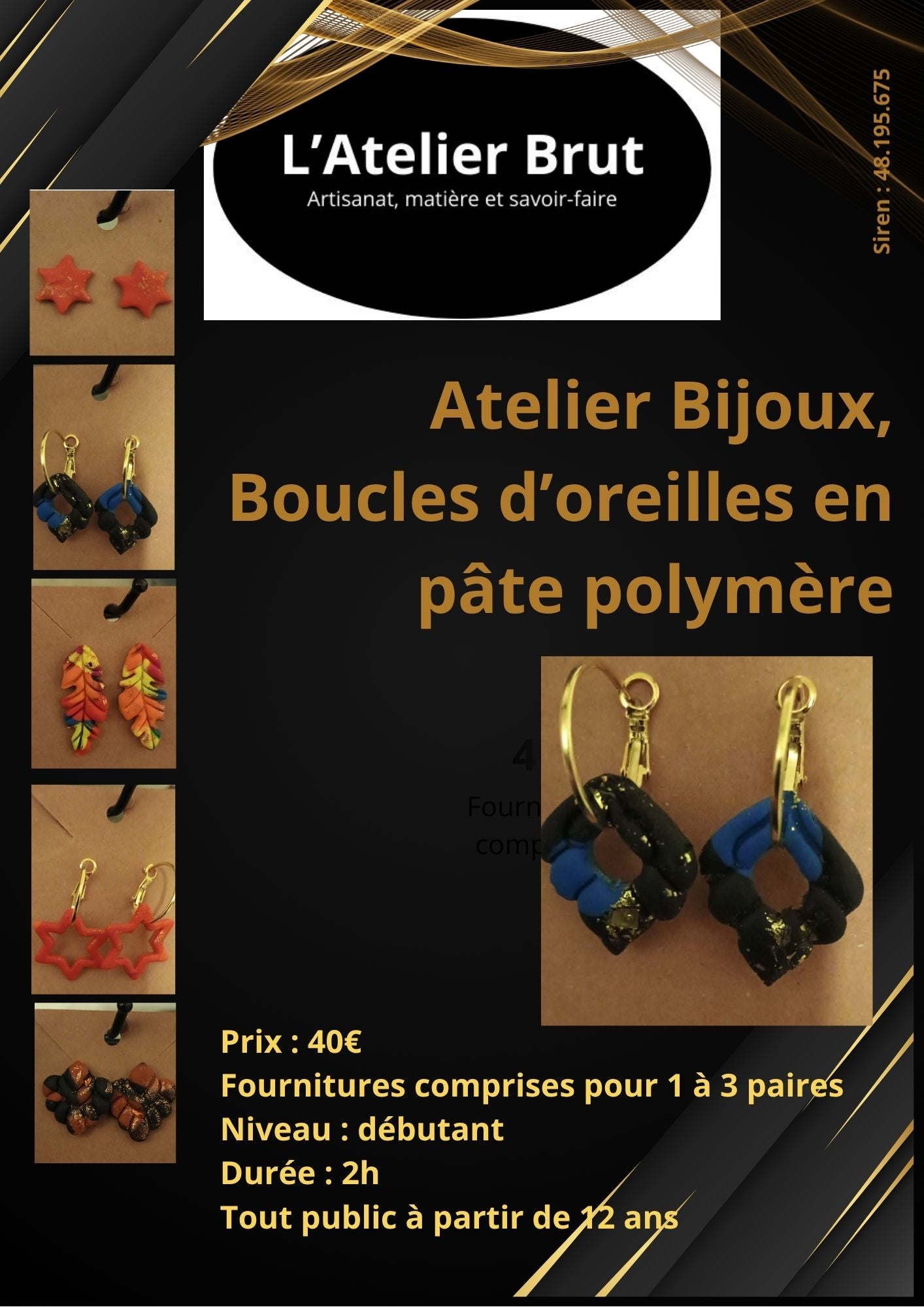 Atelier Bijoux - Boucles d'oreille en Pâte polymère