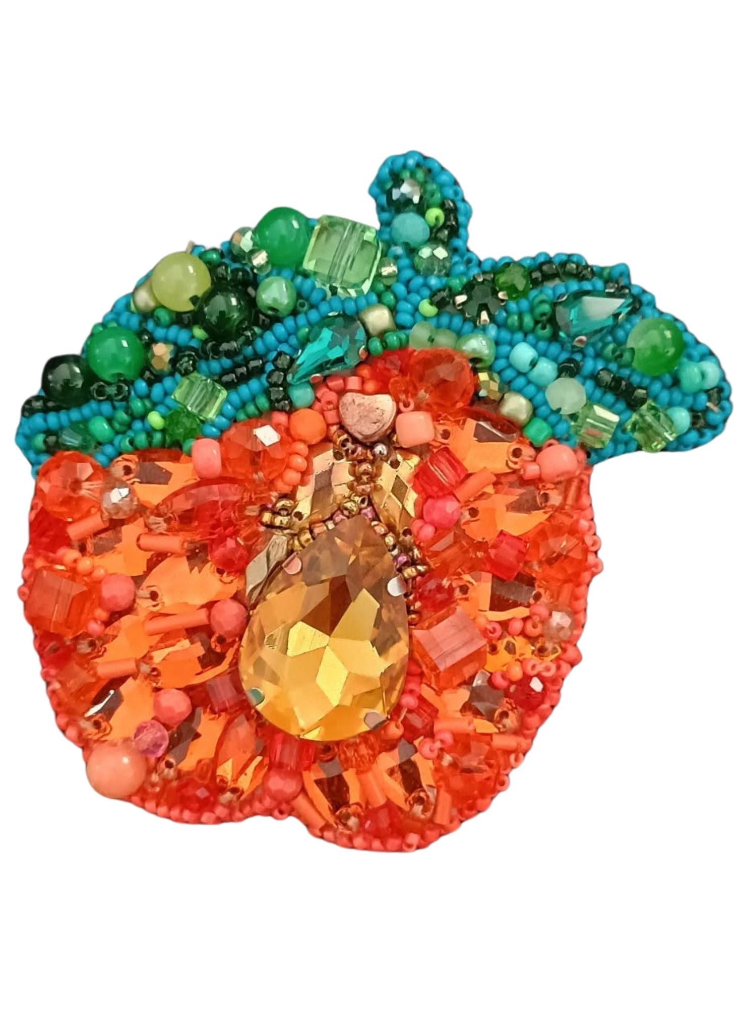 Broche perlée ABRICOT