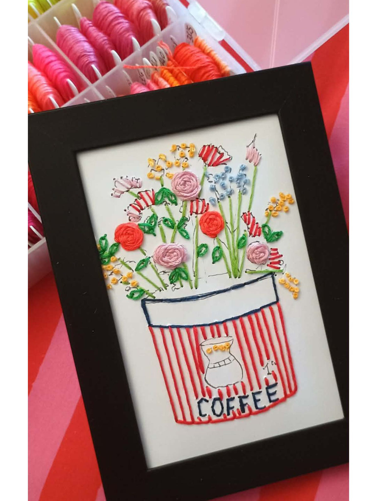 Carte à Broder "La Boite à Café"