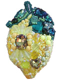 Broche perlée CITRON