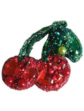 Broche perlée CERISES