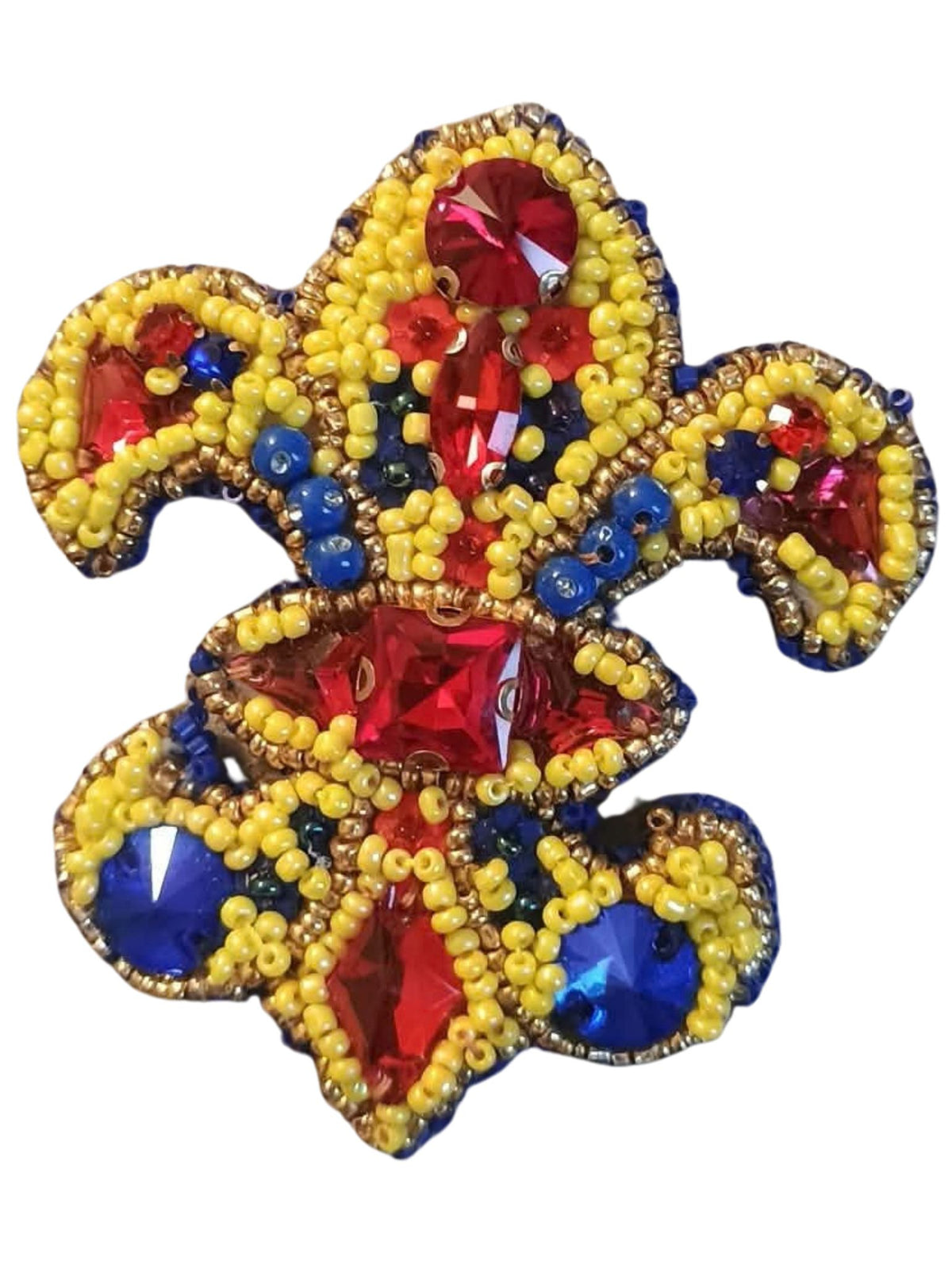 Broche perlée FLEUR DE LYS