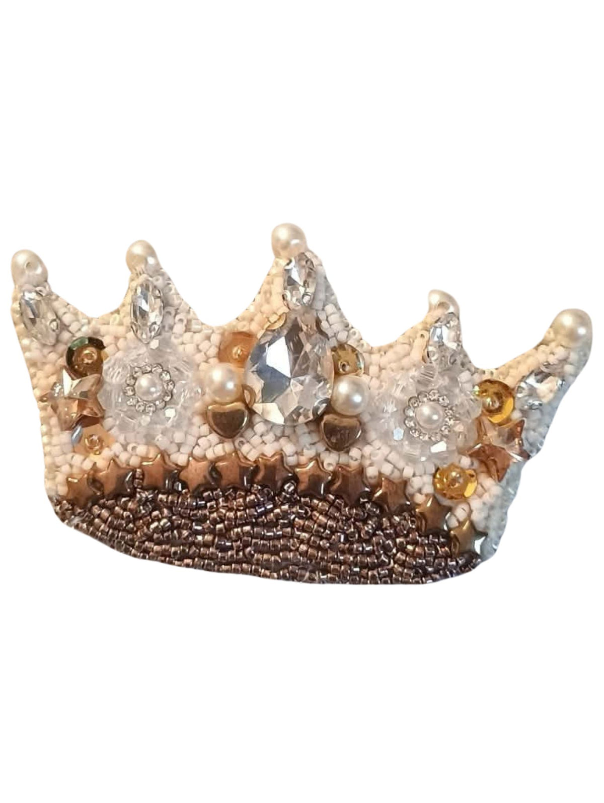 Broche perlée COURONNE