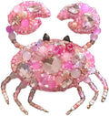 Broche perlée CRABE rose
