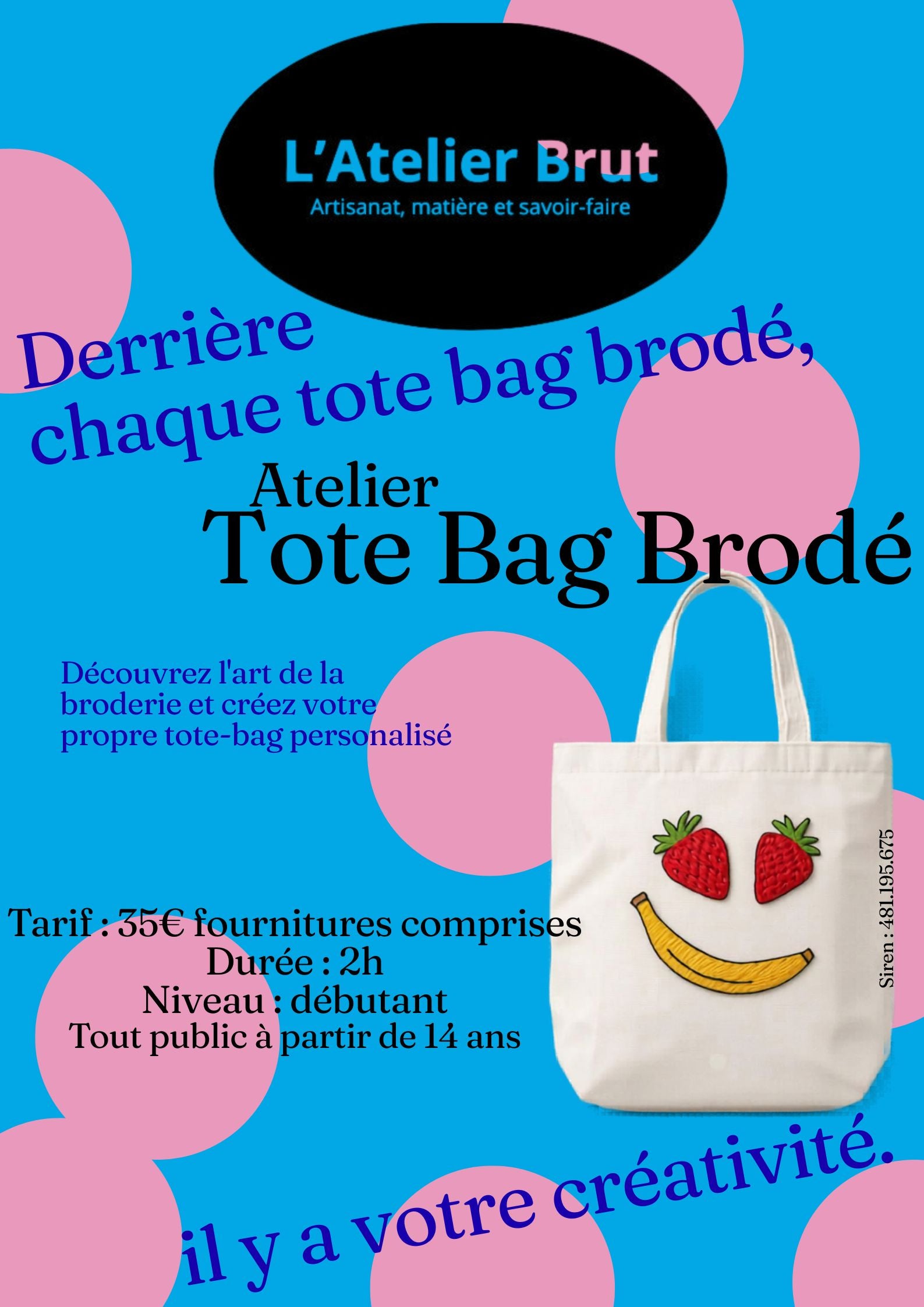 Atelier Broderie : Tote-Bag brodé